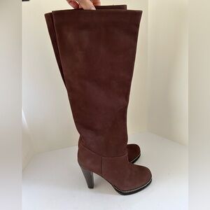 Cole Haan Nola Slouch Knee High Boots Size 8, Brown suede 3.75” heel. Very nice!